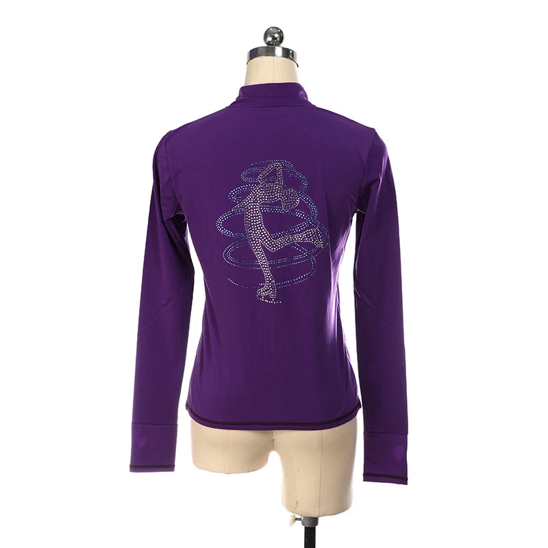 Women’s Rhythmic Gymnastics Figure Skating Shiny Rhinestone Jacket